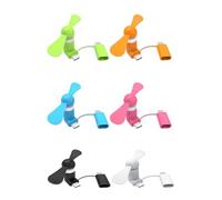 NT-ling Mini Cell Phone Fan 2-in-1 Fan Compatible for iPhone, iPad, Android Smartphone,Tablet - Colorful and Powerful- Cell Phone Summer Accessories (6-Pack)