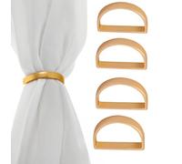 NT-ling Napkin Rings, 4 Pcs Gold Napkin Holder Ring Elegant Gold Napkin Rings Decor Metal Napkin Rings for Table Decoration Valentine Day Thanksgiving Christmas Anniversary Dinners (Gold)