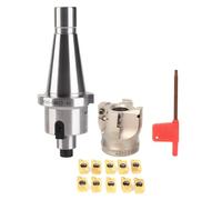 NT40 FMB22 Collet Chuck Holder, BAP400R - 50-22 - 4T Cutter with APMT1604 Milling Inserts, CNC Mill Cutter for Fast Milling, High Precision Milling Cutter with New Coating Techno (NT40-FMB22+50