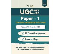 NTA UGC-NET/SET/JRF PAPER - 1 (TEACHING AND RESEARCH APTITUDE): 55 QUESTION PAPERS WITH ANSWER KEYS (UPDATED TILL DEC 2025)