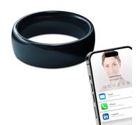 Ntag215 NFC Full Ceramic Smart Ring Compatible with NFC Enabled Phones and Devices Programmable 504 Bytes for Bussiness Tags Applicable to iOS and Android (Black, US#8)