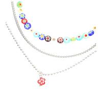 NTALJC 1 Ensemble Couches Pendentif Flal Perles de Verre de Colliers Féminins Élégants