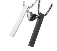 NTALJC 1 Paire Collier de couple en acier inoxydable décation collier pendentif coeur collier demi coeur pour couple bijoux asstis pour les couples bijoux de couple