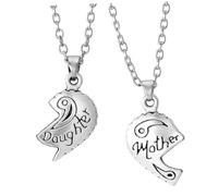 NTALJC 1 Paire collier pendentif coeur bijoux de mode pour femmes collier coeur bijoux coeur mesdames colier femme mothers day bijoux de cou de de bijoux alliage Silver