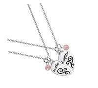 NTALJC 1 Paire Collier Pendentif Coeur mothers day collier coeur d'amour fille Colliers de coeur maman scie sauteuse collier de puzzle de bijoux Silver