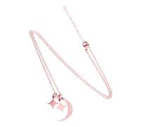 NTALJC 1 Pièce Collier Pendentif Étoile En Couches Décation De La Lune Mignon Anneau De Cou Exquis Décation De Cou Exquise Anneau De Cou Élabé Parure De Cou Acier Inoxydable Dé