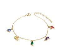 NTALJC 1 Pièce Petite chaîne de clavicules de dinosaure déc bijoux nom collier enfant en bas âge pendentifs dinosaures collier vintage pour femme cuivre Golden