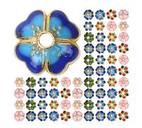 NTALJC 100Pcs 7Mm Cloisonne Enamel Flower Bead Caps Metal Floral Spacer Charms for DIY Bracelet Necklace Jewelry Making Supplies