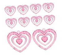 NTALJC 10pcs Heart Shaped Wind Chime Pendants Diy Craft Supplies for Jewelry Making Charms for Decoration and Keychain Use