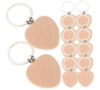 NTALJC 12pcs DIY Wooden Keychain Blanks Handcrafted Engraving Blanks Holes for Crafting Supplies Suitable for Personalized Key Charms and Woodcraft Projects
