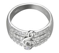 NTALJC 1Pc Fashionable Music Note Ring Creative Silver Finger Ring with Shiny Diamonds Delicate Design for Stylish Jewelry Lovers
