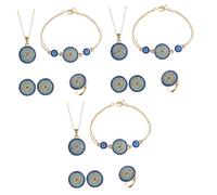 NTALJC 2 Sets Eye Earrings Blue Choker Wou2019s Miss Jewelry s