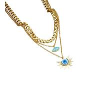 NTALJC 2025 316L Stainless Steel Big Eyes Pendant Necklace Women New Trend Multilayer Chains Waterproof Party Decoration Jewelry Commemorative With You Accessories Trendy Best For Gift