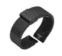 NTALJC 20mm 22mm 24mm Universal Watchband Quick Release Watch Band Mesh Stainless Steel Strap Wrist Belt Black