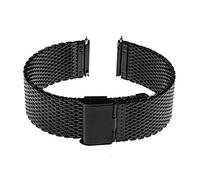 NTALJC 20mm 22mm 24mm Universal Watchband Quick Release Watch Band Mesh Stainless Steel Strap Wrist Belt Black