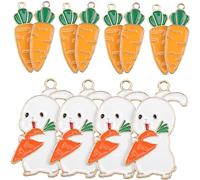 NTALJC 20pcs Carrot Charms for Jewelry Making Supplies Cute Pendant Charms for Necklaces Bracelets Keychains Premium Accessories
