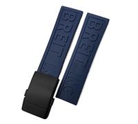 NTALJC 22Mm 24Mm Braided Silicone Rubber Watchband Replacement for Avenger Superocean Heritage Watch Strap Braceles/Black 1 Black/24Mm
