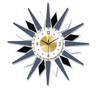 NTALJC 24 Inch Starburst Wall Clock, Mid Century Silent Non-Ticking Big Clocks, Large Wall Clock Metal Decorative, Quiet Wall Clock for Living Room Bedroom Kitchen Clocks Wall Decor Decoration