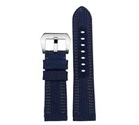 NTALJC 24mm 26mm Large Size for Men Stealth Nylon Leather Sole Bracelet Accessory，for Pam00984 00985 PAM111 PAM441 Series Watch Strap Accessories