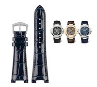 NTALJC 25X13mm notch Genuine Leather Watch Strap + connector For Patek Philippe Nautilus 5711 5726 5712g watchband wristband Bracelet