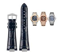 NTALJC 25X13mm notch Genuine Leather Watch Strap + connector For Patek Philippe Nautilus 5711 5726 5712g watchband wristband Bracelet