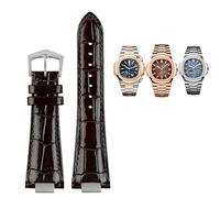 NTALJC 25X13mm notch Genuine Leather Watch Strap + connector For Patek Philippe Nautilus 5711 5726 5712g watchband wristband Bracelet