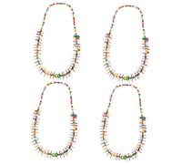 NTALJC 2pcs Wafer Vintage African for Women Boho Beach NecklClay Bead Bracelet Retro Decor Locket Miss Clothing Beaded Coconut Shell jewellery