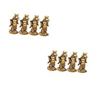 NTALJC 2sets 4pcs Brass Maitreya Buddha Figurines with Ingot Design Brass Hanging Ornaments Unique DIY Charms for Home Decor Present Giving Antique Style Keychain Pendants 4pcs*2