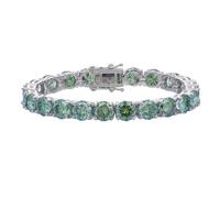 NTALJC 3-6.5mm Moissanite Tennis D Color Blue Green Diamond S925 Sterling Silver Moissanite for 6-9 Inches