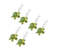 NTALJC 3sets Fluffy Keychain Stuffed Animal Turtle Keyring Bag Hanging Decor Girls Keychain 2pcs*3