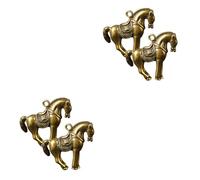 NTALJC 4 Pcs Chinese Zodiac Statue Necklace Charm Gift Feng Shui Statue Feng Shui Animals Figurines Animal Collection Figurines Jewelry Necklace Key Pendant Accessories Chinese Style