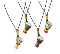 NTALJC 4 Pièces Collier de à la main faire la fête clé perlé tribal collier africain collier de pour les femmes peau de mouton