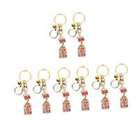 NTALJC 4sets Japanese Cat Style Metal Keychain Wealth Cat Keyring for Women Adorable Decorative Keychain 2pcs*4