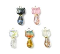 NTALJC 5 pièces/8 breloques chats pour la fabrication de bijoux, pendentifs animaux pour étuis, colliers, boucles d'eilles, accessoires