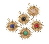 NTALJC 5 Pièces pendentif en pierre naturelle assti pendentifs trousse pierres quartz breloques pour la fabrication de bijoux charmes de bijoux charmes pour colliers Acier inoxydable