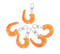 NTALJC 5pcs Shrimp Keychain Beach Keyring Fake Shellfish Summer Keychains Shrimp Fish Vacation Keyring Beach Key Chain Pendant Purse Keychain Artificial Oysters Shrimp Encouraging Present