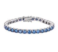 NTALJC 6-9 Inches Round Cut Royal Blue Moissanite Tennis for 5MM D Color S925 Sterling Silver Lab Created Diamond Tennis Perfect for Daily Wear