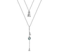NTALJC 925 Necklace for Women Necklace Pendants Badminton Oval Cubic Zirconia Purple Pendant Necklaces