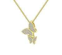 NTALJC 925 Pendant Necklace for Girls Butterfly Pendant Necklace with Cubic Zirconia