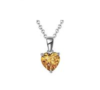 NTALJC 925 Pendant Necklace for Womens Heart Shaped Green Pendant Necklace with Cubic Zirconia