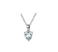 NTALJC 925 Pendant Necklace for Womens Heart Shaped Green Pendant Necklace with Cubic Zirconia