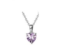 NTALJC 925 Pendant Necklace for Womens Heart Shaped Green Pendant Necklace with Cubic Zirconia