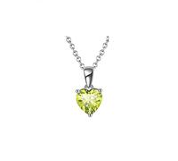 NTALJC 925 Pendant Necklace for Womens Heart Shaped Green Pendant Necklace with Cubic Zirconia