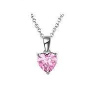 NTALJC 925 Pendant Necklace for Womens Heart Shaped Green Pendant Necklace with Cubic Zirconia
