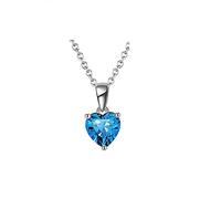 NTALJC 925 Pendant Necklace for Womens Heart Shaped Green Pendant Necklace with Cubic Zirconia