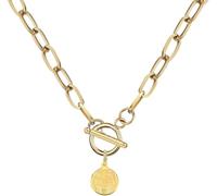 NTALJC 925 SterlingCoin Toggle For Women, Toggle Paperclip Chain Padlock - Lock And Key, Heart, Coin Chain Necklace