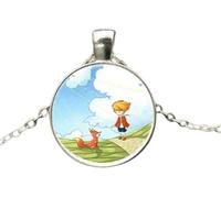 NTALJC 925 SterlingFox For Women And Men, Fox Under The Moon Little Prince Glass Dome Necklace, Fox Girl Initial Necklace, Fox Jewelry For Women, Jewelry