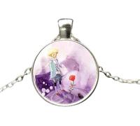 NTALJC 925 SterlingFox For Women And Men, Fox Under The Moon Little Prince Glass Dome Necklace, Fox Girl Initial Necklace, Fox Jewelry For Women, Jewelry