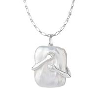 NTALJC 925 SterlingHug For Women And Men, Hugged Dog Necklace, Mom And Child Hug, Hug Angel Wings Pendant, Two Hands Hugs And Kisses Necklace, Hugging For Women