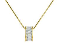 NTALJC 925 Women Pendant Necklace Hollow Round Pendant Pendant Necklace with Cubic Zirconia